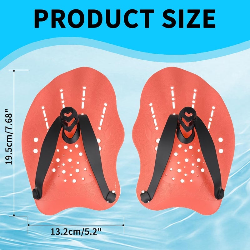 MCSDFN 2 Pcs Swim Hand Paddles, Swim Paddles with Adjustable Straps for Lap Swimming Training Hand Paddles for Novice and Professional Use - Image 2